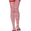 LEG AVENUE White And Red Striped Stockings 2 LEG AVENUE White And Red Striped Stockings -Leg Avenue white and red striped stockings