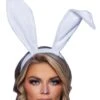 LEG AVENUE White Velvet Bendable Bunny Ears