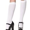 LEG AVENUE White Knee High Stockings