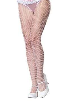 LEG AVENUE White Plus Size Fishnet Stockings