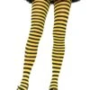 LEG AVENUE Black And Yellow Striped Nylon Tights For Women 2 LEG AVENUE Black And Yellow Striped Nylon Tights For Women -Leg Avenue womens black and yellow striped nylon tights