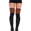 LEG AVENUE Women's Athletic Black Thigh High Socks With Orange Stripes 2 LEG AVENUE Women's Athletic Black Thigh High Socks With Orange Stripes -Leg Avenue womens black athletic socks w orange stripes thi