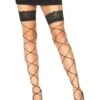LEG AVENUE Women's Crystal Lace Top Thigh High Stockings 1 LEG AVENUE Women's Crystal Lace Top Thigh High Stockings -Leg Avenue womens crystal lace top thigh high