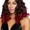 LEG AVENUE Women's Curly Ombre Burgundy Wig -Leg Avenue womens curly ombre burgundy wig