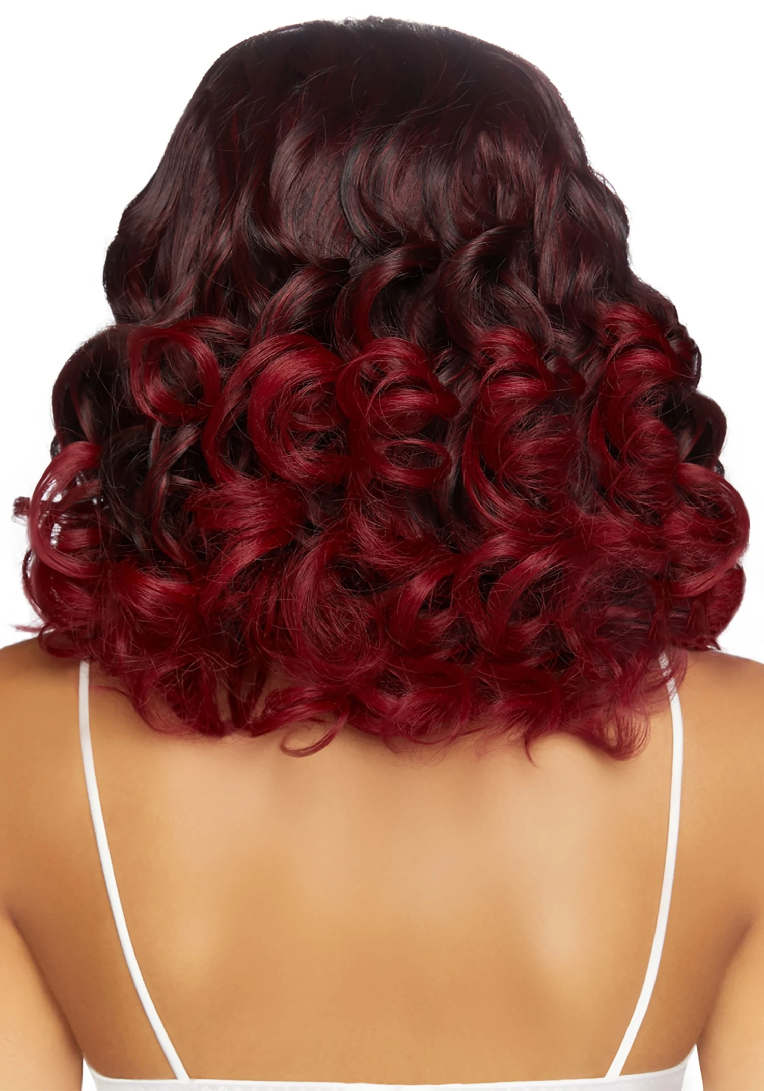 LEG AVENUE Women's Curly Ombre Burgundy Wig 5 LEG AVENUE Women's Curly Ombre Burgundy Wig - Image 3