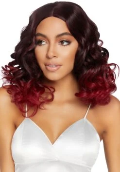 LEG AVENUE Women's Curly Ombre Burgundy Wig 10 LEG AVENUE Women's Curly Ombre Burgundy Wig -Leg Avenue womens curly ombre burgundy wig alt 3