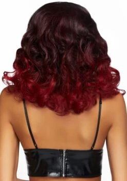 LEG AVENUE Women's Curly Ombre Burgundy Wig 11 LEG AVENUE Women's Curly Ombre Burgundy Wig -Leg Avenue womens curly ombre burgundy wig alt 4