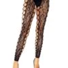 LEG AVENUE Footless Leopard Lace Tights For Women 1 LEG AVENUE Footless Leopard Lace Tights For Women -Leg Avenue womens footless leopard lace tights