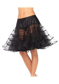LEG AVENUE Women's Knee Length Black Petticoat