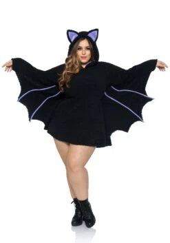 LEG AVENUE Adult's Poncho Plus Size Moonlight Bat Costume