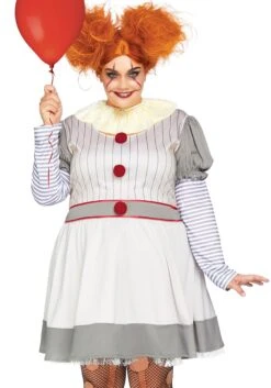 LEG AVENUE Plus Size Creepy Clown Costume For Adults