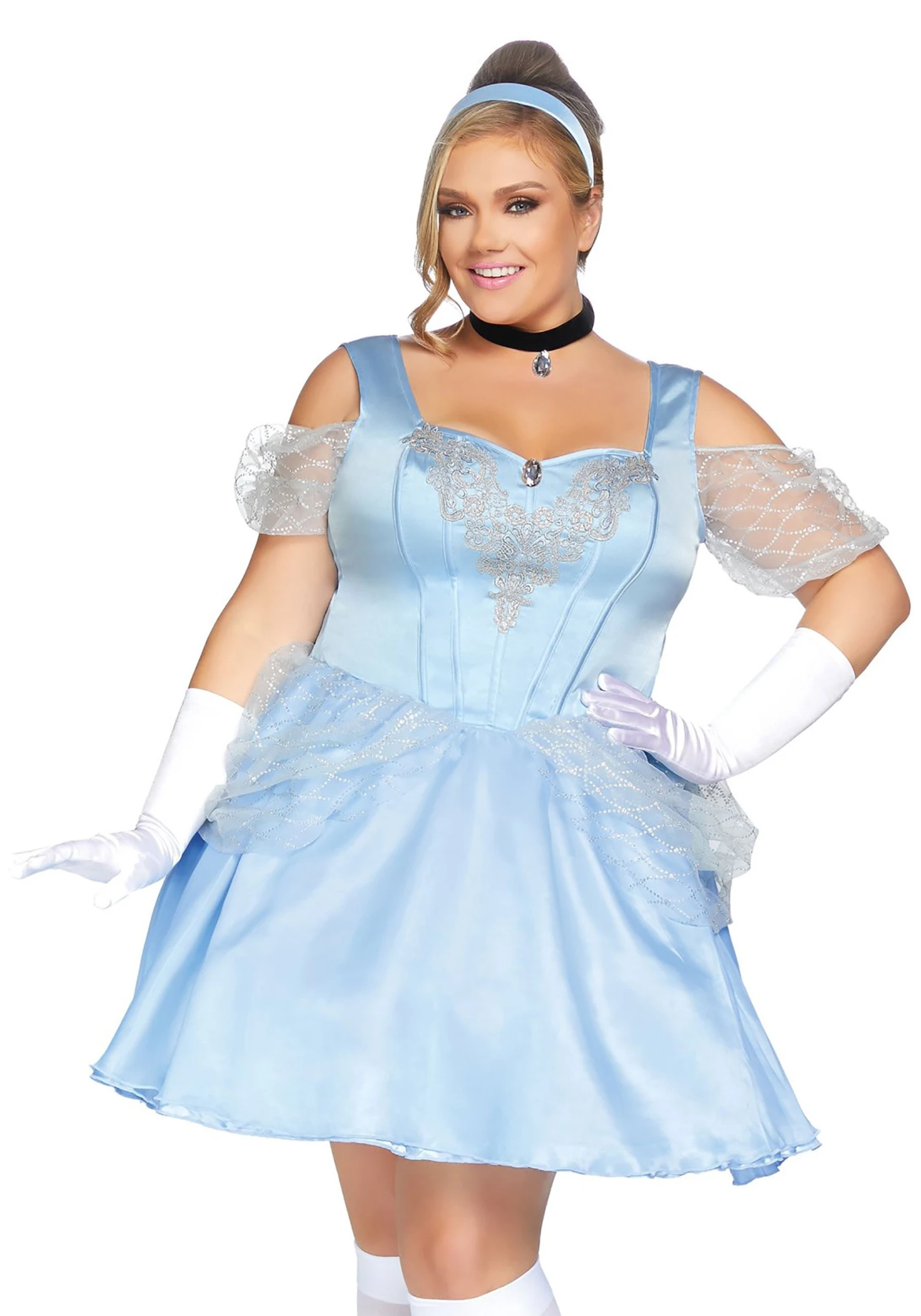 LEG AVENUE Women's Plus Glass Slipper Sweetie Costume 3 LEG AVENUE Women's Plus Glass Slipper Sweetie Costume