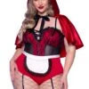 LEG AVENUE Plus Size Naughty Miss Red Costume For Women -Leg Avenue womens plus naughty miss red costume