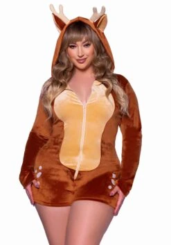 LEG AVENUE Plus Size Sexy Plush Fawn Romper Costume For Women