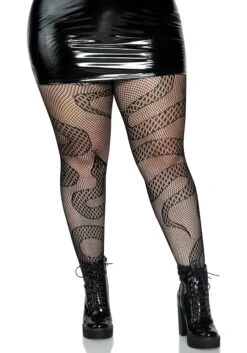 LEG AVENUE Plus Size Women's Snake Net Tights