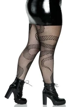 LEG AVENUE Plus Size Women's Snake Net Tights -Leg Avenue womens plus size snake net tights alt 2