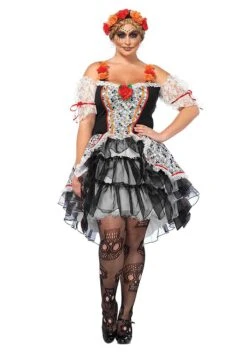 LEG AVENUE Plus Size Women's Sugar Skull Senorita Costume