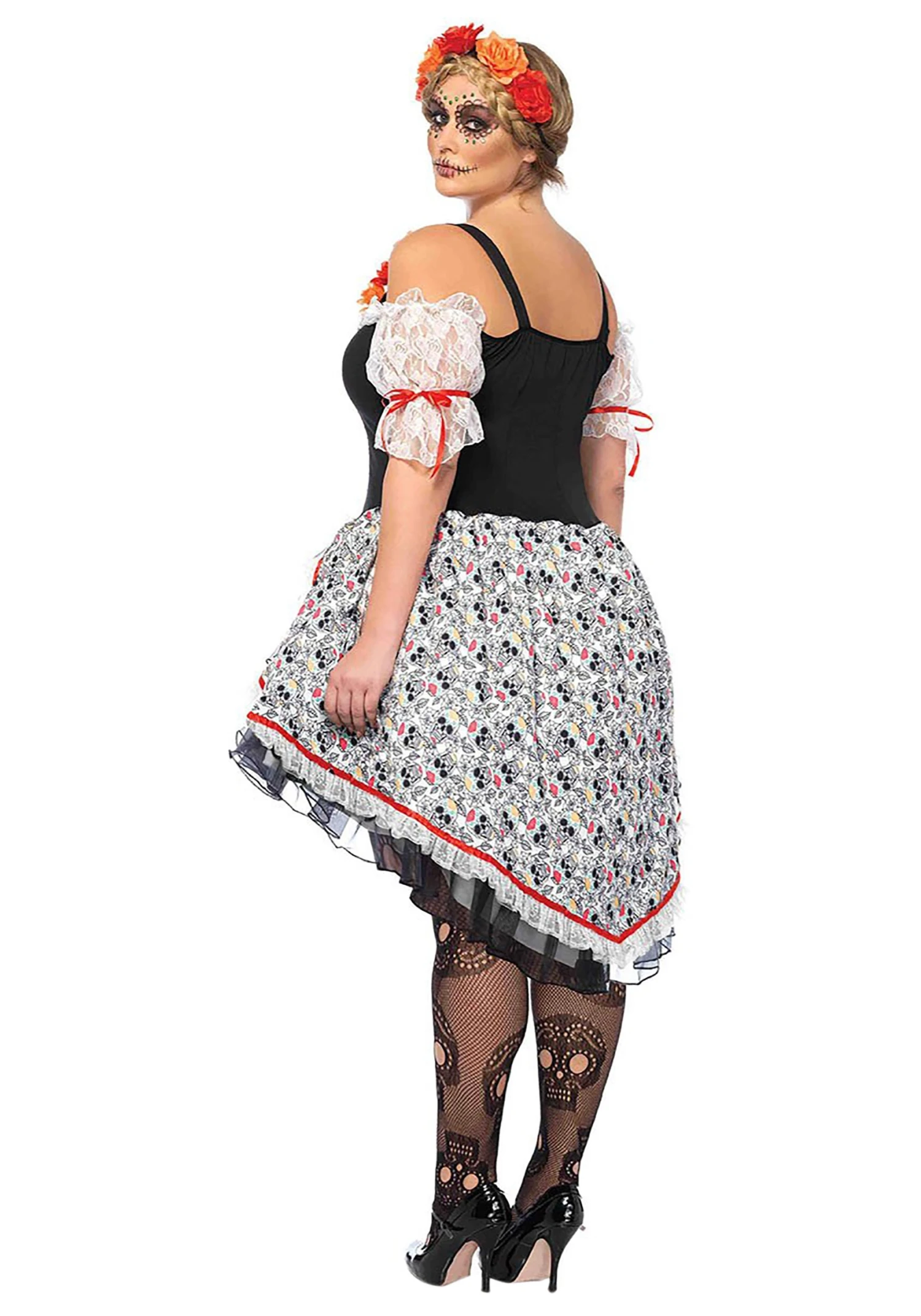 LEG AVENUE Plus Size Women's Sugar Skull Senorita Costume 4 LEG AVENUE Plus Size Women's Sugar Skull Senorita Costume - Image 2