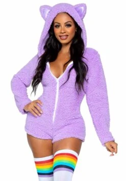 LEG AVENUE Purple Cuddle Cat Costume For Women