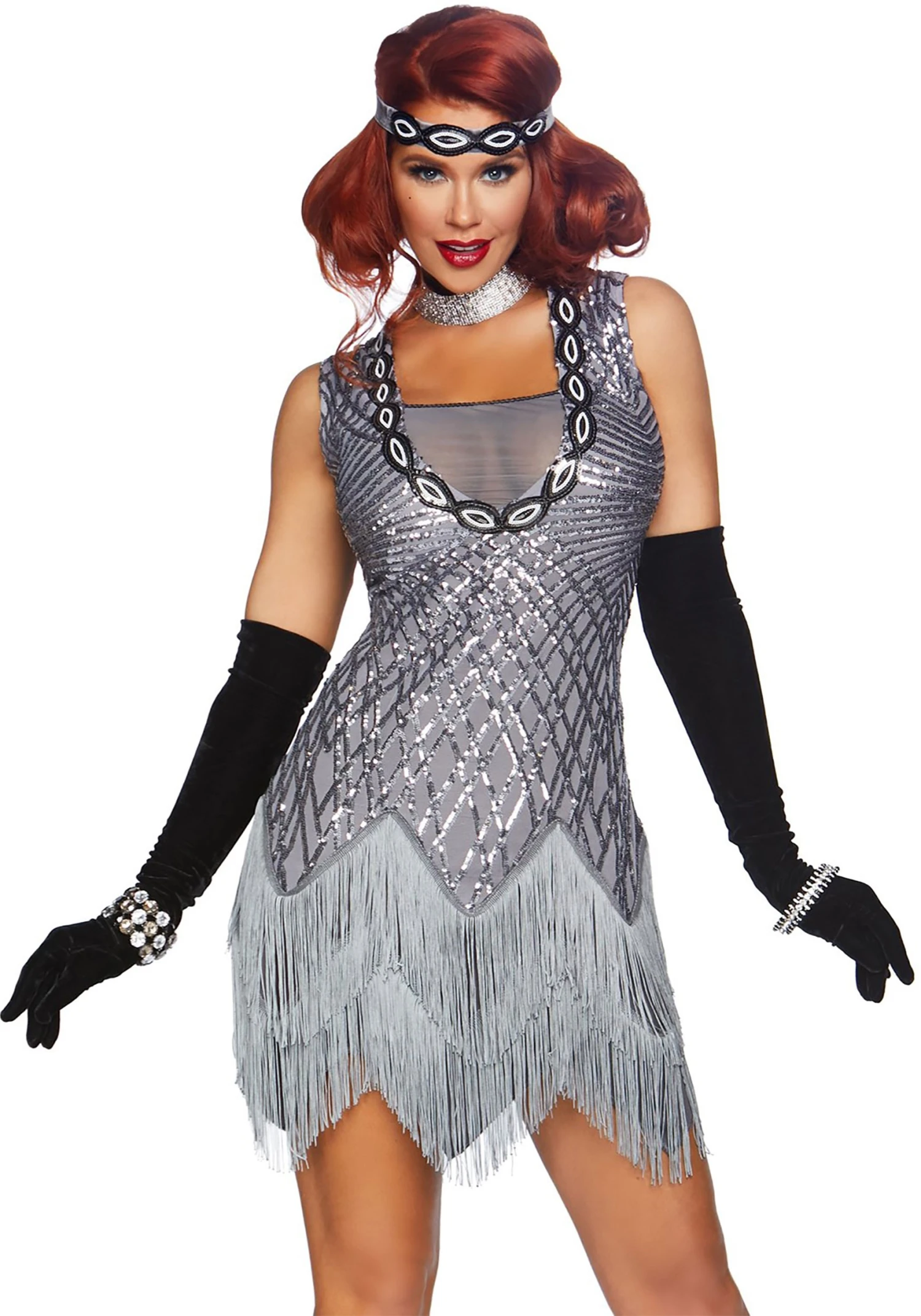 LEG AVENUE Roaring Roxy Flapper Costume For Women 3 LEG AVENUE Roaring Roxy Flapper Costume For Women