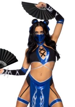 LEG AVENUE Sexy Blue Mortal Ninja Costume For Women -Leg Avenue womens sexy blue mortal ninja costume alt 2
