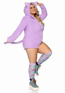 LEG AVENUE Sexy Plus Size Purple Cuddle Cat Costume For Women 7 LEG AVENUE Sexy Plus Size Purple Cuddle Cat Costume For Women -Leg Avenue womens sexy plus size purple cuddle cat costume alt 2