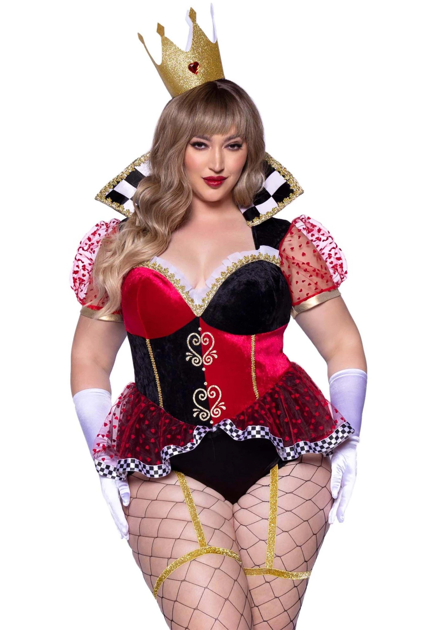 LEG AVENUE Sexy Plus Size Royal Queen Of Hearts Costume For Women 3 LEG AVENUE Sexy Plus Size Royal Queen Of Hearts Costume For Women