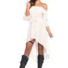 LEG AVENUE Womens White Pirate Hi-Lo Dress Costume -Leg Avenue womens white hi lo pirate dress costume