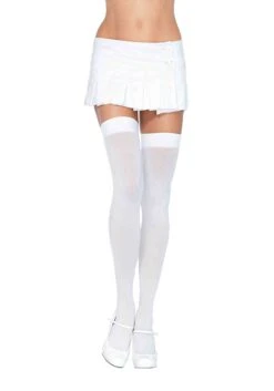 LEG AVENUE White Thigh High Stockings For Women